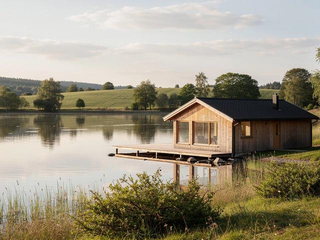 Lakeside cottage exterior